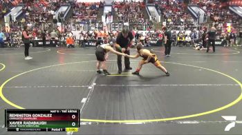 Cons. Round 1 - Xavier Radabaugh, Leslie Youth Wrestling vs Remington Gonzalez, Charlotte Grapplers