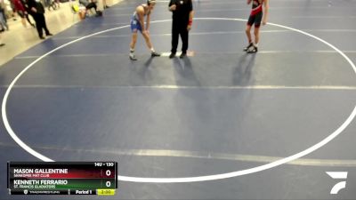 130 lbs Quarterfinal - Mason Gallentine, SHAKOPEE MAT CLUB vs Kenneth Ferrario, St. Francis Gladiators