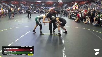 98 lbs Quarterfinal - Isabella Koprincz, Shores WC vs Joslyn Miller, Williamston WC