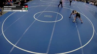 132 lbs Quarterfinals (8 Team) - Nasir Hunt, Omaha Bryan vs Mason Pederson, Papillion-La Vista