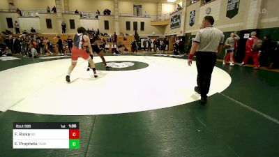 190 lbs Quarterfinal - Fletcher Rinke, Bridgewater-Raynham vs Elijah Prophete, Taunton