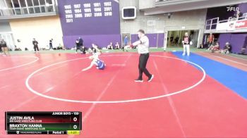 150 lbs Champ. Round 1 - Justin Avila, Big Game Wrestling Club vs Braxton Hanna, Team Idaho Wrestling Club