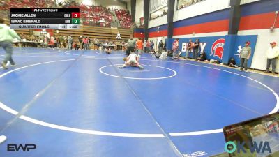 92 lbs Quarterfinal - Jackie Allen, Collinsville Cardinal Youth Wrestling vs Isaac Emerald, Raw Wrestling Club