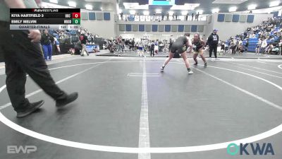 126 lbs Quarterfinal - Kiya Hartfield 3, OKC Saints Wrestling vs Emily Melvin, Woodward Youth Wrestling