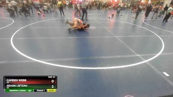 126 lbs Cons. Round 2 - Devon Lietzau, WI vs Camden Webb, OK