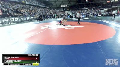 3A 132 lbs Cons. Round 2 - Maddox Millikan, Meadowdale vs Kelan Jordan, Prairie