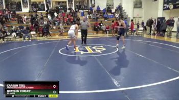 128 lbs Quarterfinal - Carson Teel, American Christian Academy vs Braylen Corley, St James