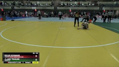 50 lbs Cons. Round 3 - Claire Traxler, Pinnacle vs Myles Schwade, Cresco Youth Wrestling Club