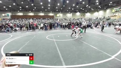 57 lbs Consi Of 4 - Miles Doyle, Bulldog WC vs Bobby Greer, Fallon Outlaws WC