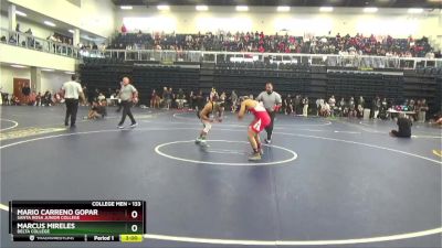 133 lbs Champ. Round 1 - Mario Carreno Gopar, Santa Rosa Junior College vs Marcus Mireles, Delta College