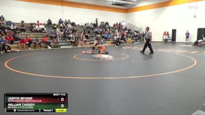 J-8 lbs Semifinal - William Cassidy, Beckman Little Blazers vs Jaimyn Bevans, Solon Spartan Wrestling Club