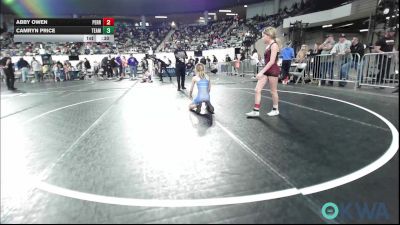 70 lbs Rr Rnd 5 - Abby Owen, Perry Wrestling Club vs Camryn Price, Team Tulsa Wrestling Club
