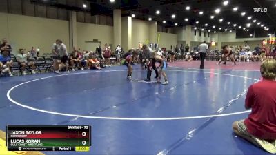 75 lbs Cons. Semi - Lucas Koran, Gulf Coast Wrestling vs Jaxon Taylor, Northport