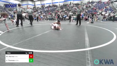 70 lbs Rr Rnd 3 - Masen Harms, Noble Takedown Club vs Jameson Thomas, Norman North