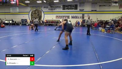 JV-43 lbs Round 1 - Kael Baccam, Cedar Rapids Washington vs Abrum Rhoads, Cedar Rapids Jefferson
