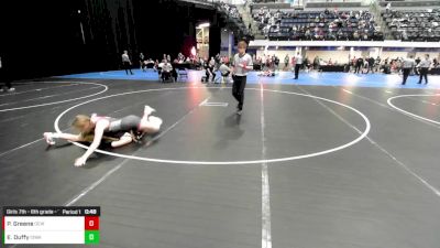 Girls 7th - 8th grade - 124 Quarters - Ella Duffy, Iowa vs Piper Greene, DC Elite Wrestling