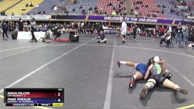 110 lbs Semis & 3rd Wb (16 Team) - Anaya Falcon, Life University vs Paige Morales, University Of Providence