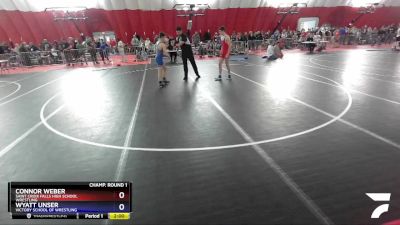 138 lbs Champ. Round 1 - Connor Weber, Saint Croix Falls High School Wrestling vs Wyatt Unser, Victory School Of Wrestling