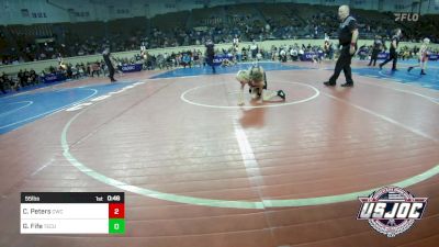 55 lbs Consi Of 4 - Chance Peters, Claremore Wrestling Club vs Gray Fife, Tecumseh Youth Wrestling