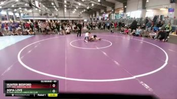 83 lbs Quarterfinal - Hunter Bedford, Katy Area Wrestling Club vs Sofia Love, El Paso Wildcats Wrestling Club