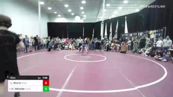 75 lbs Quarterfinal - Logan Worth, Pennsbury vs Hunter Webster, Council Rock