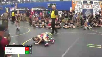 70 lbs Quarterfinals (8 Team) - Asher Yeager, Iowa Elite vs Jett Foster, The Funky Singlets Yellow