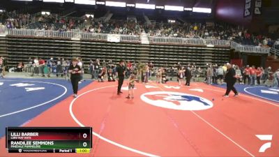 67 lbs Semifinal - Lilli Barber, LSRV Mat Rats vs Randilee Semmons, Pinedale Pummelers