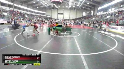 116 lbs Cons. Round 6 - Devon Mateo, West Springfield vs Cyrus Tarpley, Ithaca Sr HS