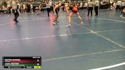 160 lbs Cons. Round 2 - Tayten Rummel, Algona vs Cade Hirstine, Black Fox Wrestling Academy