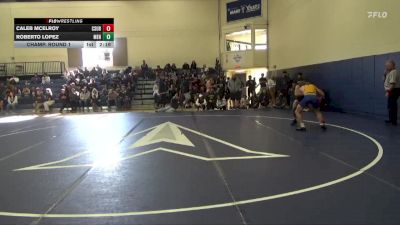133 lbs Champ. Round 1 - Caleb McElroy, Cal State Bakersfield vs Roberto Lopez, Menlo College