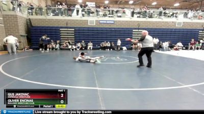 85 lbs Cons. Round 2 - Oliver Encinas, Bulldog Wrestling Club vs Gus Jakovac, Homedale Wrestling