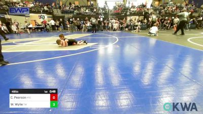 49 lbs Quarterfinal - Carver Pearson, Hinton Takedown Club vs Wyatt Wylie, Tuttle Wrestling