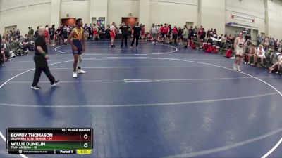 160 lbs Finals (8 Team) - Willie Dunklin, Team Arizona vs Bowdy Thomason, Oklahoma Elite Orange