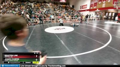 77 lbs Semifinal - Braxten Link, Greybull MS vs Joseph Durfee, Lovell Middle School