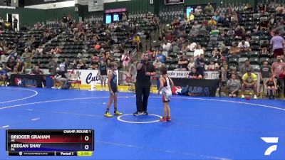 56 lbs Champ. Round 1 - Bridger Graham, AK vs Keegan Shay, PA