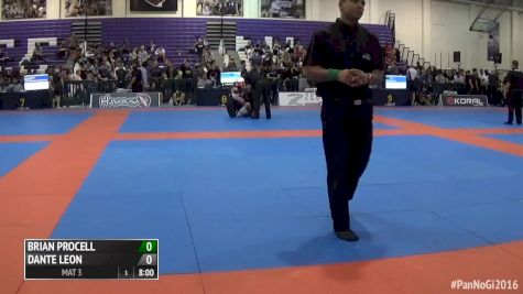 Brian Procell vs Dante Leon 2016 IBJJF Pan No-Gi