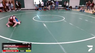 132 lbs Cons. Round 2 - Christian Pope, Diamondville Wrestling Club vs Brody Wengreen, Diamondville Wrestling Club