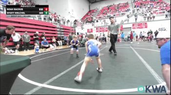 49 lbs Consi Of 16 #2 - Noah Backus, Newkirk Takedown Club vs Wyatt Welchel, Harrah Little League Wrestling