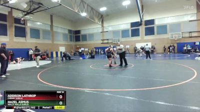 120lbs Cons. Round 4 - Addison Lathrop, Cheney (Girls) vs Hazel Asmus, Walla Walla (Girls)