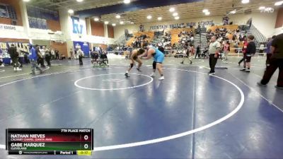 285 lbs 7th Place Match - Nathan Nieves, Calvary Chapel (Santa Ana) vs Gabe Marquez, Cleveland