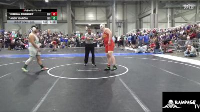 250 lbs Quarterfinal - Kimbal Sweeney, De Soto Kids vs Andy Garcia, Derby