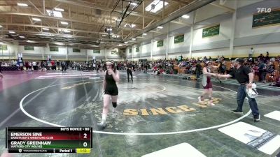 80 lbs 5th Place Match - Grady Greenhaw, Watford City Wolves vs Emerson Sine, Dakota Boyz Wrestling Club