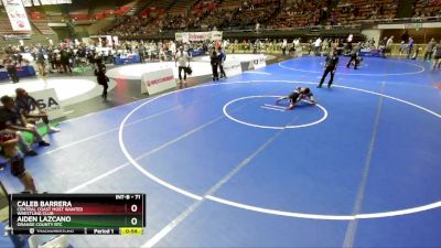 71 lbs Semifinal - Caleb Barrera, Central Coast Most Wanted Wrestling Club vs Aiden Lazcano, Orange County RTC