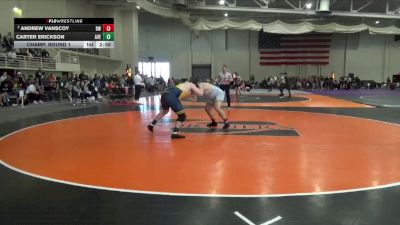 285 lbs Champ. Round 1 - Carter Erickson, Averett vs Andrew Vanscoy, Baldwin Wallace