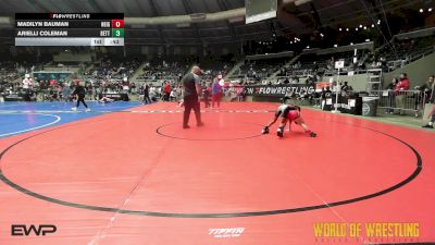 66 lbs 5th Place - Madilyn Bauman, Neighborhood Wrestling Club vs Arielli Coleman, Betterman Elite