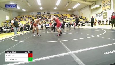 155-A lbs Quarterfinal - Ethan Pick, Grove vs Hayden Justice, Tahlequah Wrestling Club