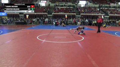 61 lbs 5th Place Match - Hawk Hecker, North Big Horn Rams vs Weston Wilson, Kalispell Wrestling Club