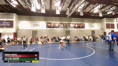 90 lbs Cons. Round 1 - Jonah White, Champions Wrestling Club vs Peyton Veater, Ben Lomond Wrestling