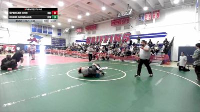 144 lbs Round 3 - Rubin Gonzales, Los Alamitos High School vs Spencer Ohr, Westminster High School