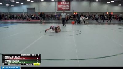 56 lbs Quarterfinal - Kruze Fauver, Willie Walters Wrestling Club vs Benjamin Riley, Wise Central Youth Wrestling